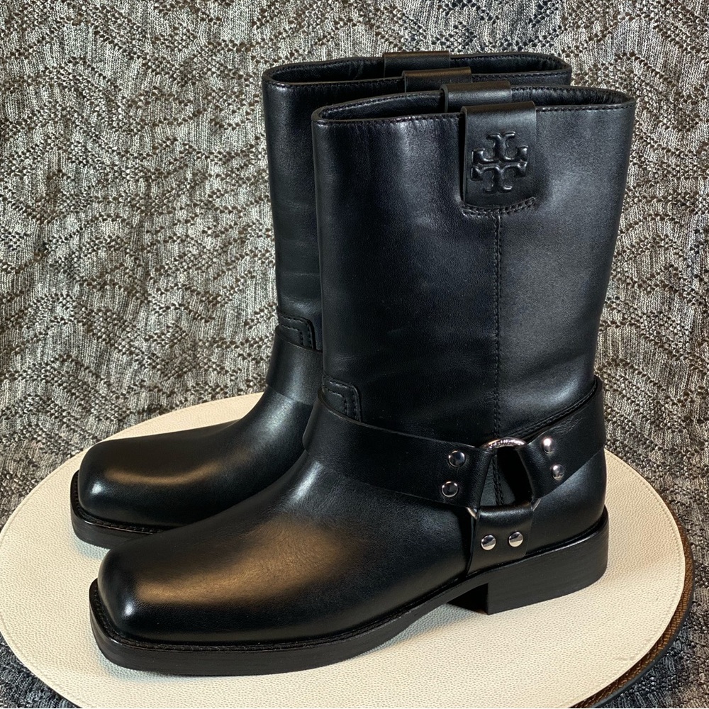 Tory Burch Double T Moto Boot Women's 9 - Picture 3 of 9